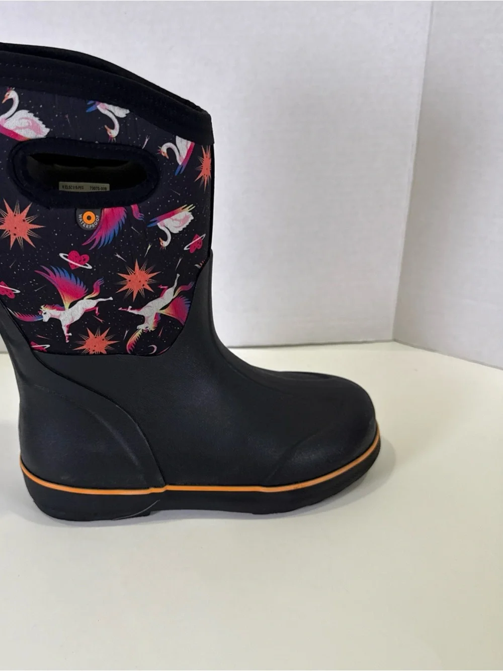 Bogs Kids Classic II S-PEG Pegasus Black Waterproof High Boots Youth Size 3